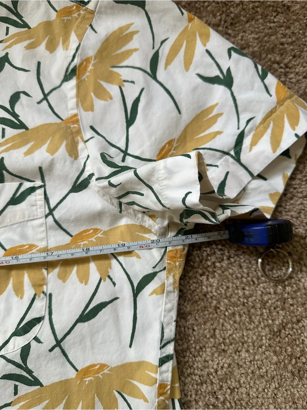 J.Crew Floral Short-Sleeve Shirt - Yellow Floral on White